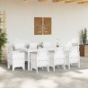 Ensemble de salle à manger pour jardin 9 pcs Blanc 563743563743