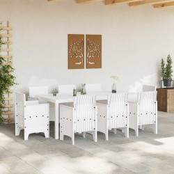 Ensemble de salle à manger pour jardin 9 pcs Blanc 563744563744