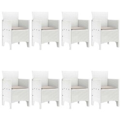 Ensemble de salle à manger pour jardin 9 pcs Blanc 563744563744