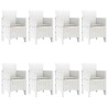 Ensemble de salle à manger pour jardin 9 pcs Blanc 563744563744