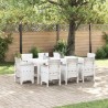 Ensemble de salle à manger pour jardin 9 pcs Blanc 563745563745