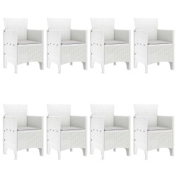 Ensemble de salle à manger pour jardin 9 pcs Blanc 563745563745