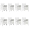 Ensemble de salle à manger pour jardin 9 pcs Blanc 563745563745