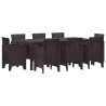 Ensemble de salle à manger pour jardin 9 pcs Marron 563746563746