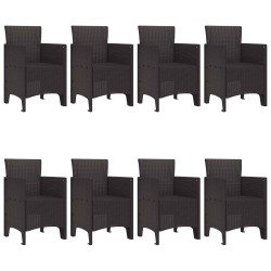 Ensemble de salle à manger pour jardin 9 pcs Marron 563746563746