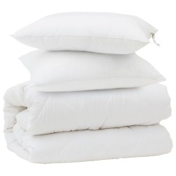 Ensemble de Duvet 3 pcs Blanc Microfibre et Plumes D'oie 563764563764