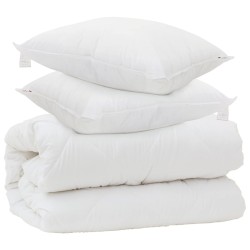 Couette avec Oreillers avec oreiller 3 pcs Blanc Microfibre 563769563769