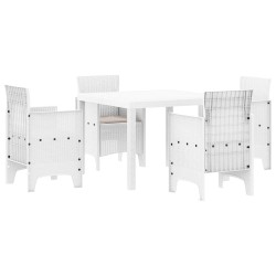 Ensemble de salle à manger pour jardin 5 pcs Blanc 563777563777
