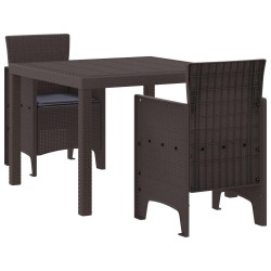 Ensemble de salle à manger pour jardin 3 pcs Marron 563778563778