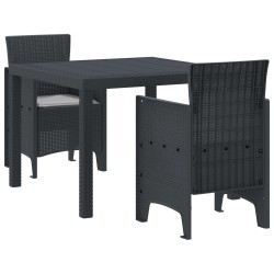 Ensemble de salle à manger pour jardin 3 pcs Anthracite 563779563779