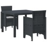 Ensemble de salle à manger pour jardin 3 pcs Anthracite 563779563779