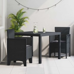 Ensemble de salle à manger pour jardin 3 pcs Anthracite 563780563780
