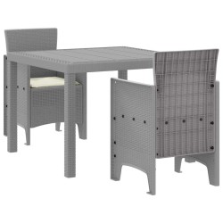 Ensemble de salle à manger pour jardin 3 pcs Gris clair 563781563781
