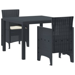 Ensemble de salle à manger pour jardin 3 pcs Anthracite 563782563782