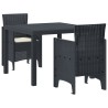 Ensemble de salle à manger pour jardin 3 pcs Anthracite 563782563782