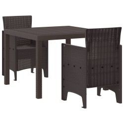 Ensemble de salle à manger pour jardin 3 pcs Marron 563785563785