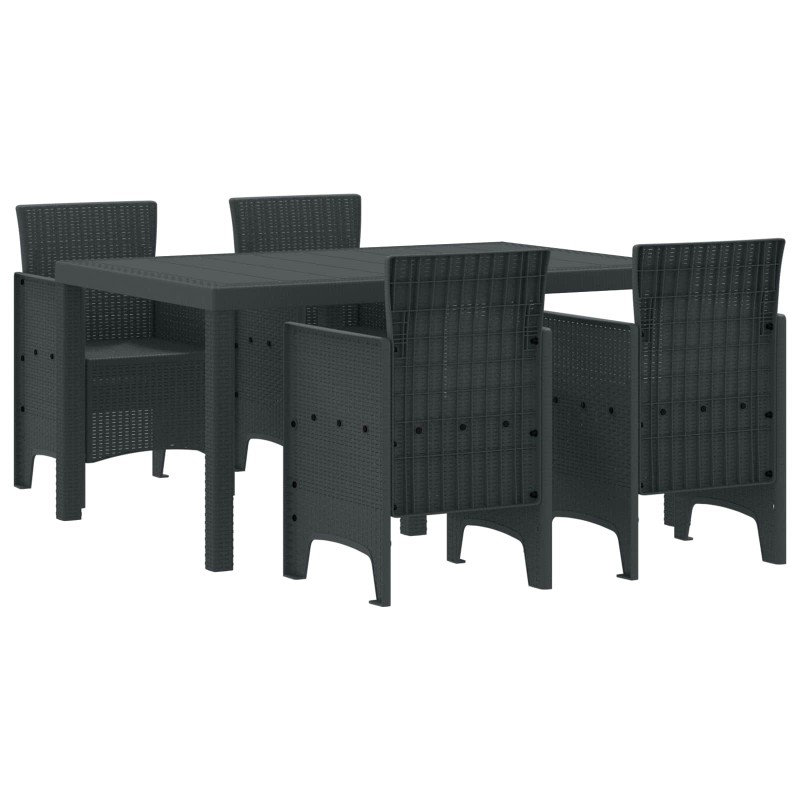 Ensemble de salle à manger pour jardin 5 pcs Anthracite 563786563786
