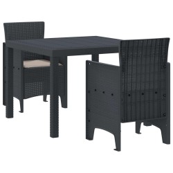 Ensemble de salle à manger pour jardin 3 pcs Anthracite 563789563789