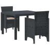Ensemble de salle à manger pour jardin 3 pcs Anthracite 563789563789