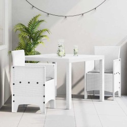 Ensemble de salle à manger pour jardin 3 pcs Blanc 563792563792