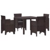 Ensemble de salle à manger pour jardin 5 pcs Marron 563794563794