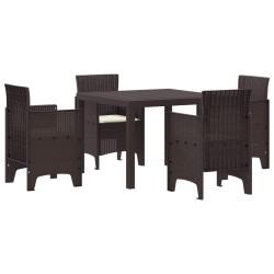 Ensemble de salle à manger pour jardin 5 pcs Marron 563795563795