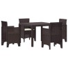 Ensemble de salle à manger pour jardin 5 pcs Marron 563795563795