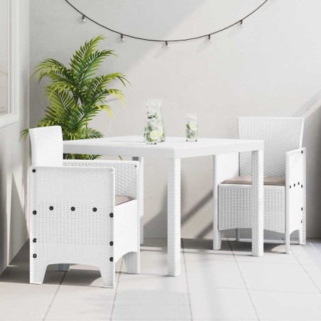 Ensemble de salle à manger pour jardin 3 pcs Blanc 563796563796
