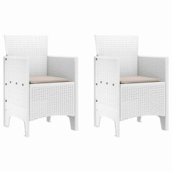 Ensemble de salle à manger pour jardin 3 pcs Blanc 563796563796
