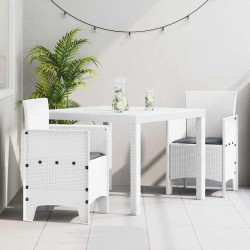 Ensemble de salle à manger pour jardin 3 pcs Blanc 563797563797