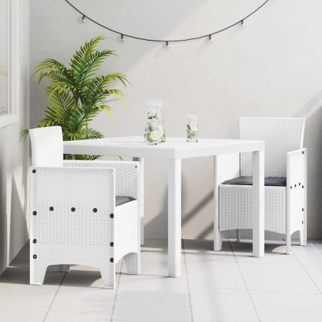 Ensemble de salle à manger pour jardin 3 pcs Blanc 563797563797