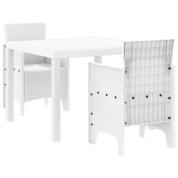 Ensemble de salle à manger pour jardin 3 pcs Blanc 563798563798