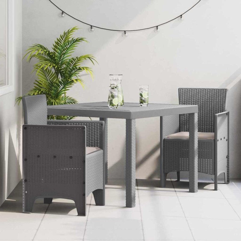 Ensemble de salle à manger pour jardin 3 pcs Gris clair 563801563801