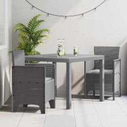 Ensemble de salle à manger pour jardin 3 pcs Gris clair 563802563802