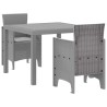 Ensemble de salle à manger pour jardin 3 pcs Gris clair 563802563802