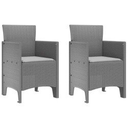Ensemble de salle à manger pour jardin 3 pcs Gris clair 563802563802