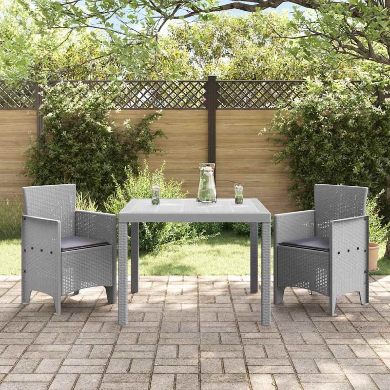 Ensemble de salle à manger pour jardin 3 pcs Gris clair 563803563803