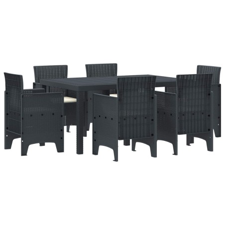 Ensemble de salle à manger pour jardin 7 pcs Anthracite 563807563807
