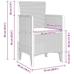 Ensemble de salle à manger pour jardin 7 pcs Anthracite 563809563809