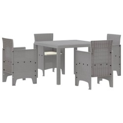 Ensemble de salle à manger pour jardin 5 pcs Gris clair 563811563811