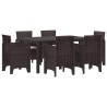 Ensemble de salle à manger pour jardin 7 pcs Marron Rattan Polt 563812563812