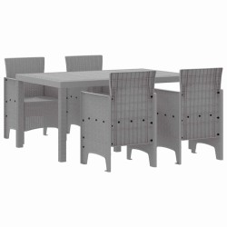 Ensemble de salle à manger pour jardin 5 pcs Gris clair 563813563813