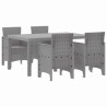 Ensemble de salle à manger pour jardin 5 pcs Gris clair 563813563813