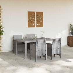 Ensemble de salle à manger pour jardin 5 pcs Gris clair 563813563813