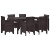 Ensemble de salle à manger pour jardin 7 pcs Marron Rattan Polt 563814563814