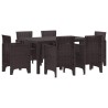 Ensemble de salle à manger pour jardin 7 pcs Marron Rattan Polt 563815563815