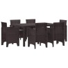 Ensemble de salle à manger pour jardin 7 pcs Marron Rattan Polt 563816563816