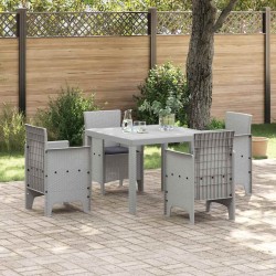 Ensemble de salle à manger pour jardin 5 pcs Gris clair 563817563817