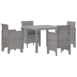 Ensemble de salle à manger pour jardin 5 pcs Gris clair 563817563817
