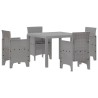 Ensemble de salle à manger pour jardin 5 pcs Gris clair 563817563817